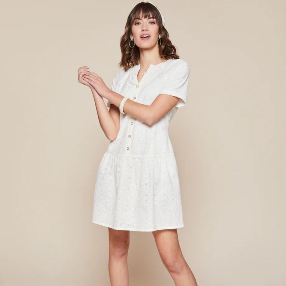 Spartina 449 Pearl White Daisy Eyelet Poppy Dress